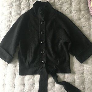 PLENTY TRACY REESE BLACK KNIT MERINO WOOL CARDIGAN